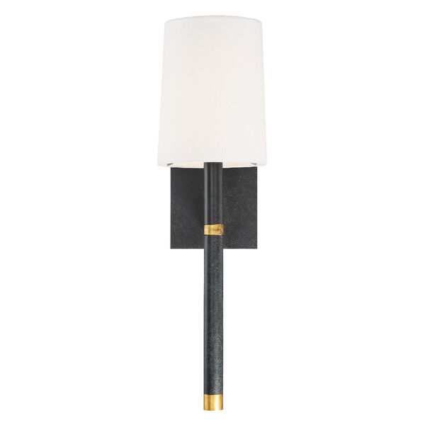 Weston Black and Antique Gold Six-Inch One-Light Wall Sconce, image 1