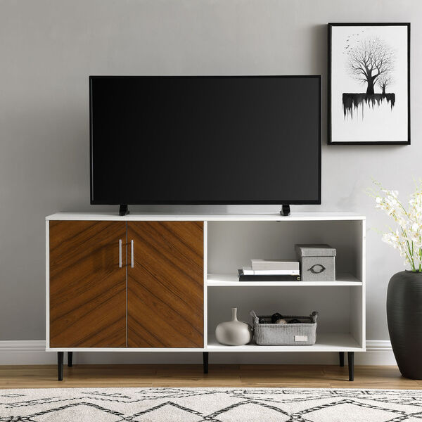 Solid White TV Stand, image 4