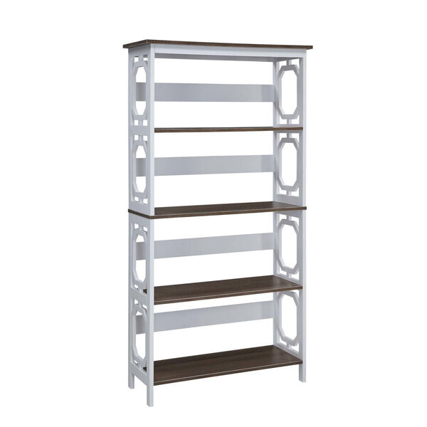 Omega Driftwood and White Five Tier Book Case, image 4