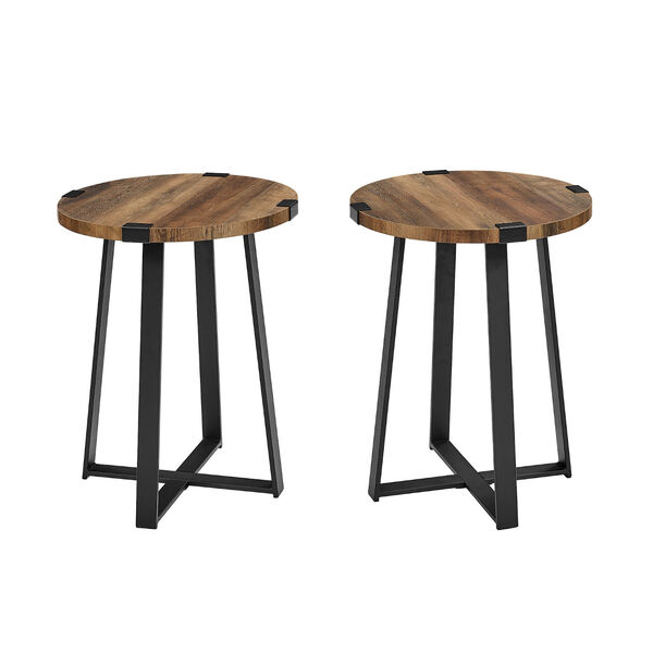 Mission Rustic Oak Side Table, Set of Two, image 1