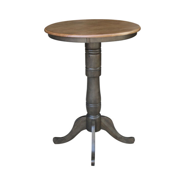 Hickory and Washed Coal 30-Inch Width x 41-Inch Height Round Top Pedestal Table, image 2