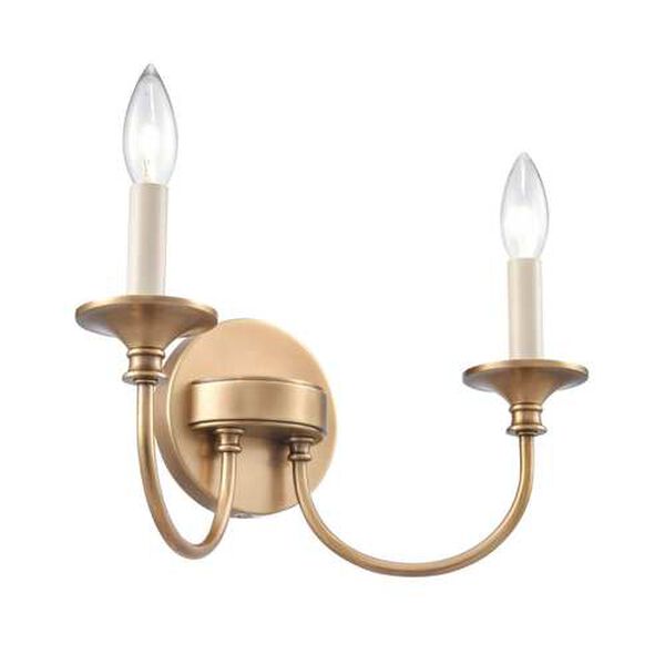 Cecil Natural Brass Two-Light Bath Vanity, image 5