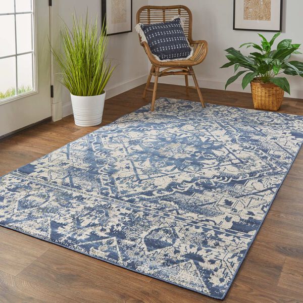 Foster Blue Ivory Rectangular 6 Ft. 5 In. x 9 Ft. 6 In. Area Rug, image 3