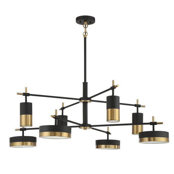 Ashor Matte Black and Warm Brass Eight-Light Integrated LED 42-Inch Chandelier, image 2