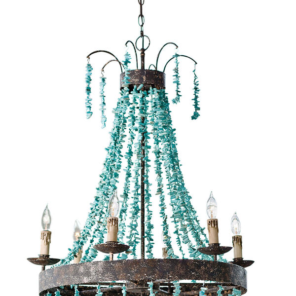 East End Turquoise Six-Light Chandelier, image 2