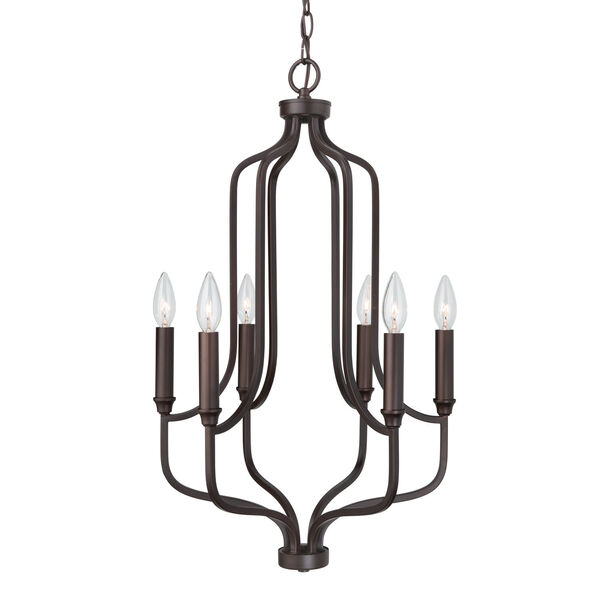 HomePlace Reeves Bronze Six-Light Chandelier, image 1