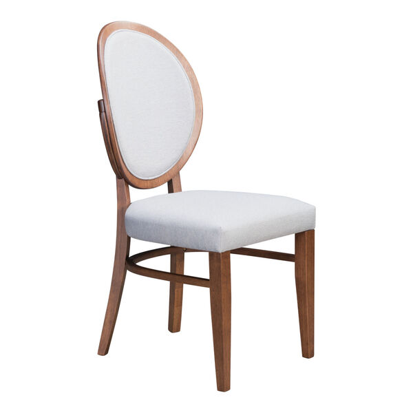 Regents Walnut and Light Gray Dining Chair, Set of Two, image 1