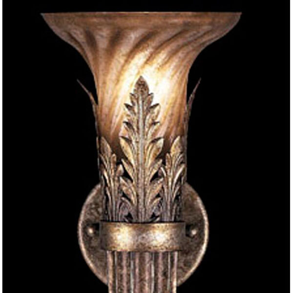 A Midsummers Nights Dream Wall Sconce in Cool Moonlit Patina Finish with Spiral Shaped Glass Shade, image 2