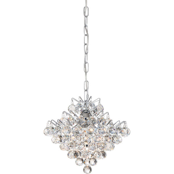 Bordeaux With Clear Crystal Polished Chrome Four-Light Pendant, image 1