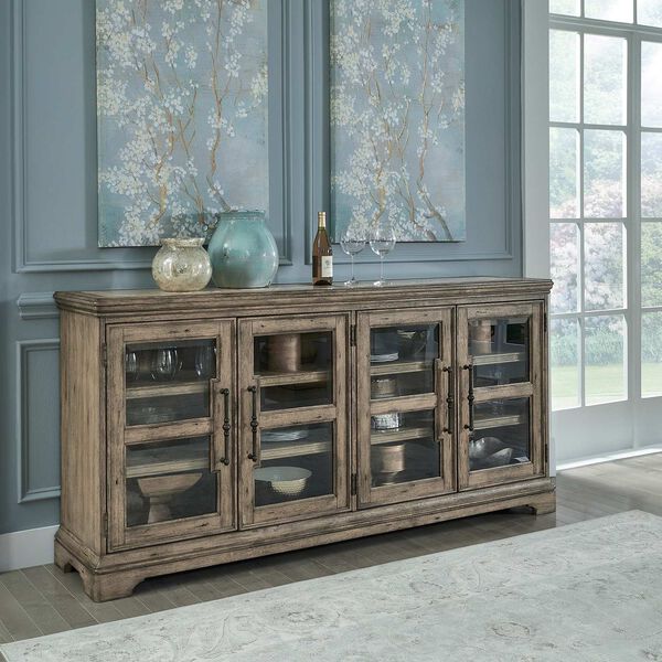 Garrison Cove Natural Four Door Buffet with Stone-Top, image 3