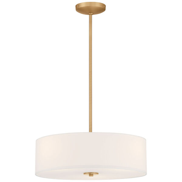 Mid Town Brass-Antique and Satin Three-Light LED Pendant, image 1