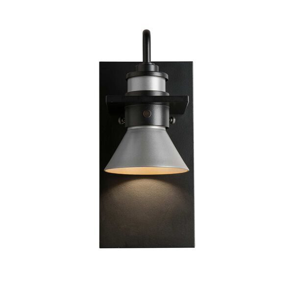 Erlenmeyer Coastal Black One-Light Outdoor Sconce with Burnished Steel Accents, image 1