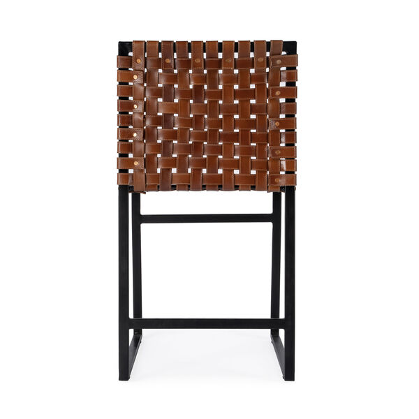 Urban Brown Woven Leather Side Chair, image 7