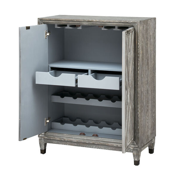 Gray Two Door Wine Cabinet, image 4