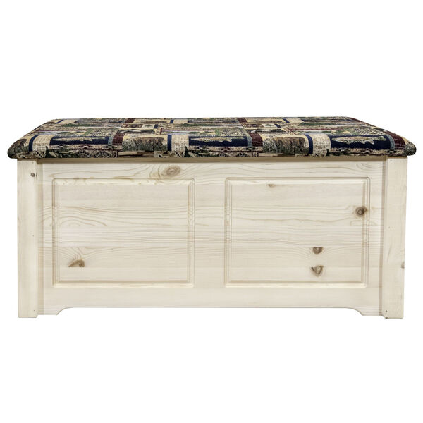 Homestead Natural Blanket Chest with Woodland Upholstery, image 2