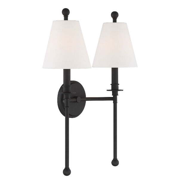 Riverdale Black Forged 15-Inch Two-Light Wall Sconce, image 3