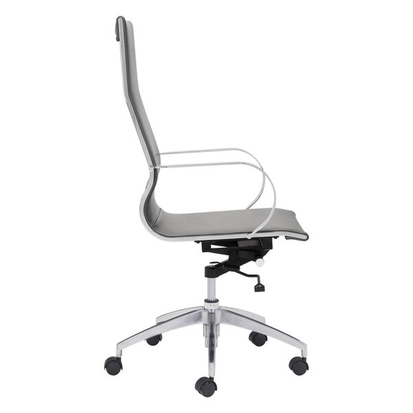 Glider Gray and Silver Office Chair, image 3