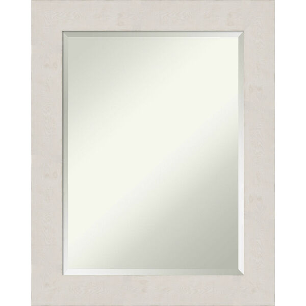 Rustic Plank White 23W X 29H-Inch Bathroom Vanity Wall Mirror, image 1