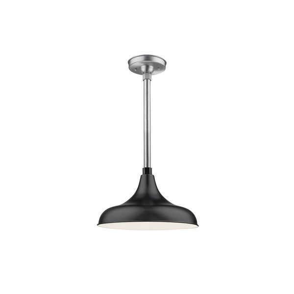 R Series Satin Black 14-Inch One-Light Modified Warehouse Shade, image 1