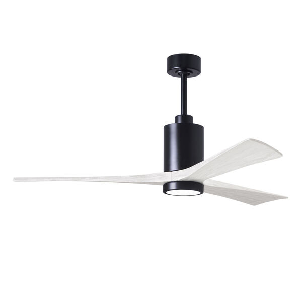 Patricia-3 Matte Black and Matte White 60-Inch Ceiling Fan with LED Light Kit, image 1