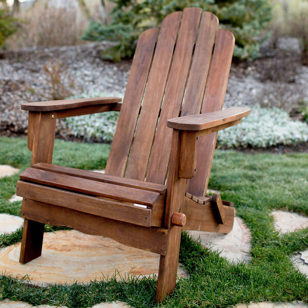 Acacia Adirondack Chair - Dark Brown, image 1