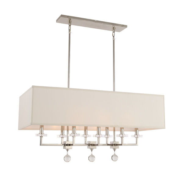 Paxton Eight-Light Polished Nickel Chandelier, image 2