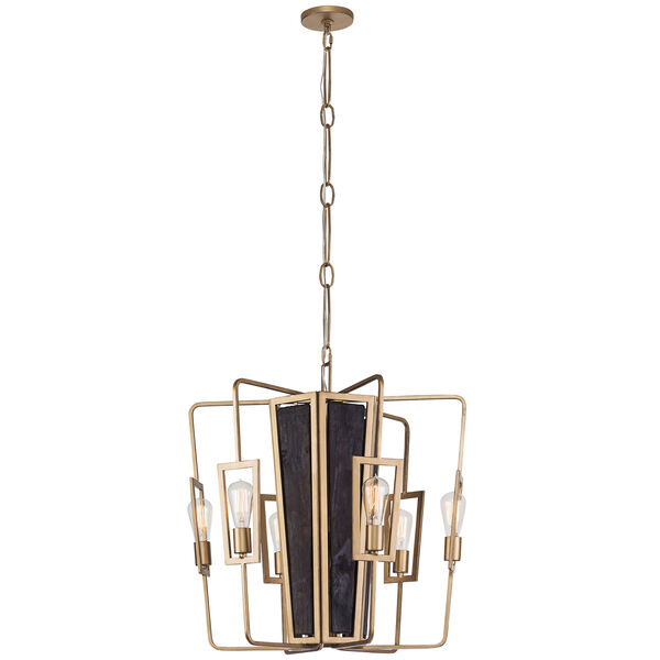 Madeira Rustic Gold Six-Light Chandelier, image 2
