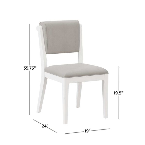 Clarion Sea White Wood and Upholstered Dining Chairs, Set of Two, image 3