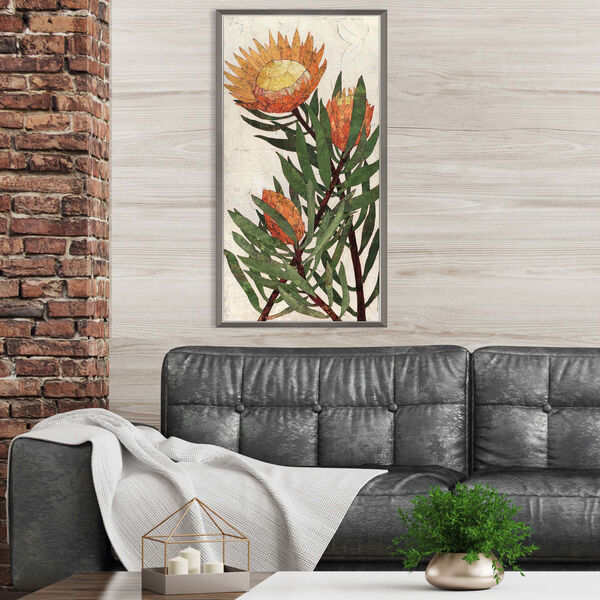 Protea Orange 27 x 51 Inch Floral and Botanical Wall Art, image 1