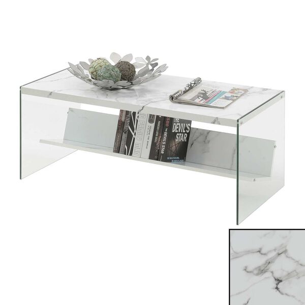 SoHo Faux White Marble Coffee Table, image 6