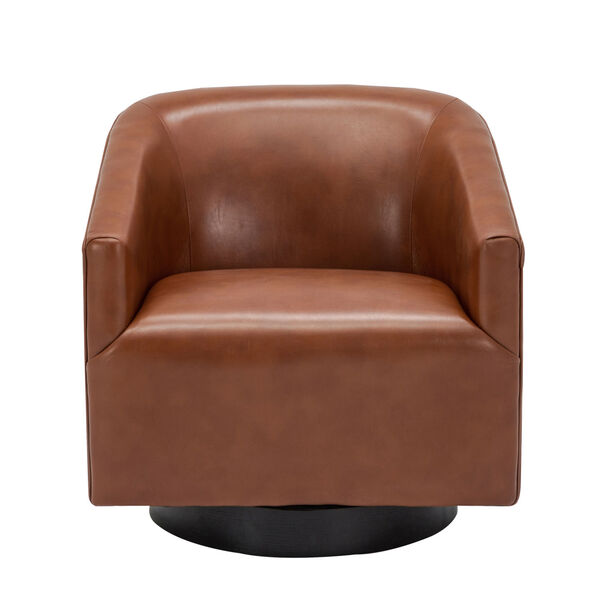 Gaven Caramel Wood Base Swivel Chair, image 1