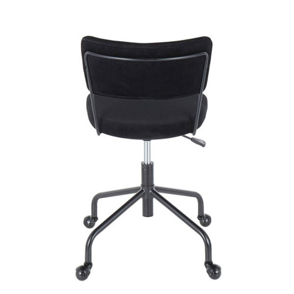 Tania Black Rich Velvet Upholstery Task Chair, image 4