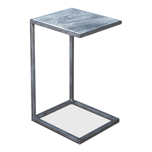Silver 14-Inch Marble Top Laptop Table, image 3