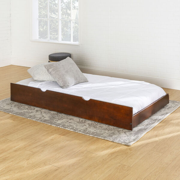 Espresso Twin Trundle Bed Frame, image 4