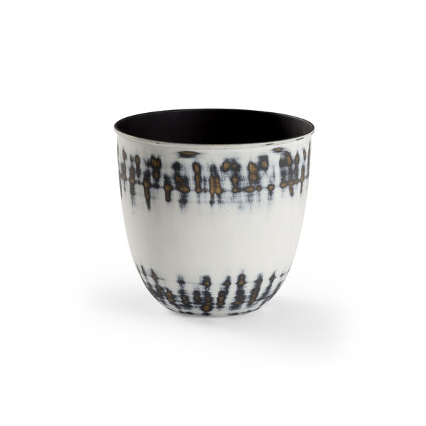 White and Black 9-Inch Cyrus Planter, image 1
