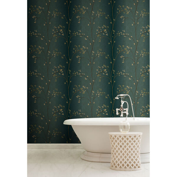 Inspired by Color Teal, Bronze Metallic and Powder Green Wallpaper, image 4