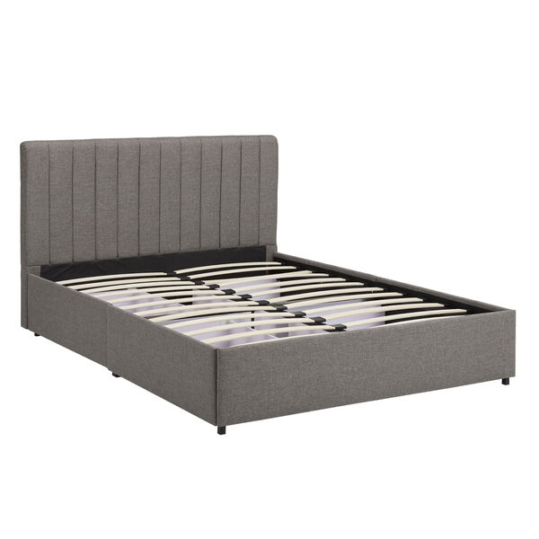 Jaeger Gray Storage Platform Bed with Channel Headboard, image 5