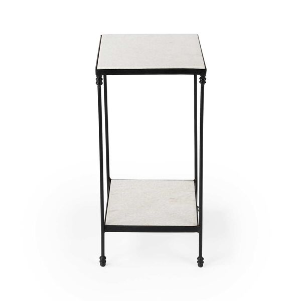 Larkin Outdoor Marble and Iron Side Table, image 2
