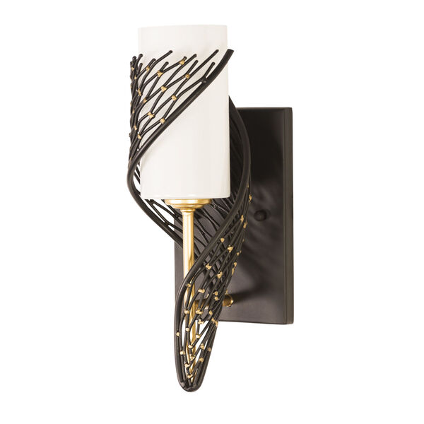 Flow Matte Black French Gold One-Light Left Wall Sconce, image 4
