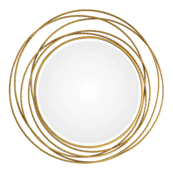 Whirlwind Gold Round Mirror, image 2