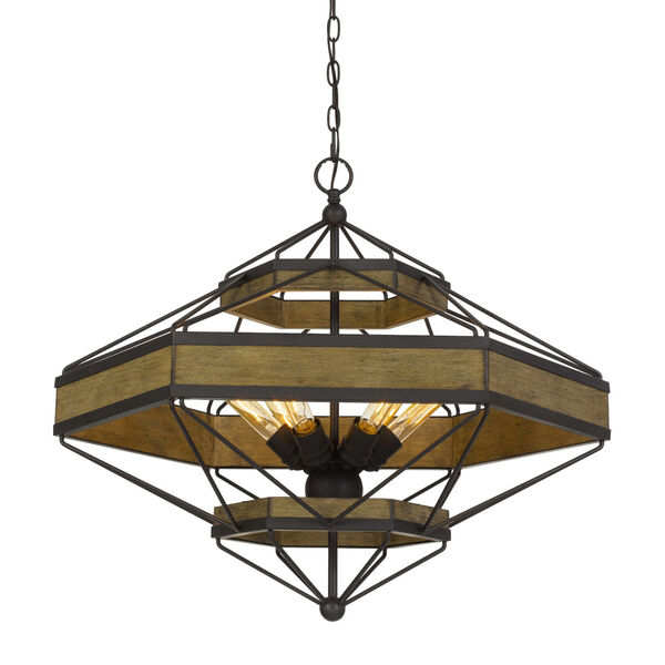 Alicante Gray and Black Six-Light Chandelier, image 1