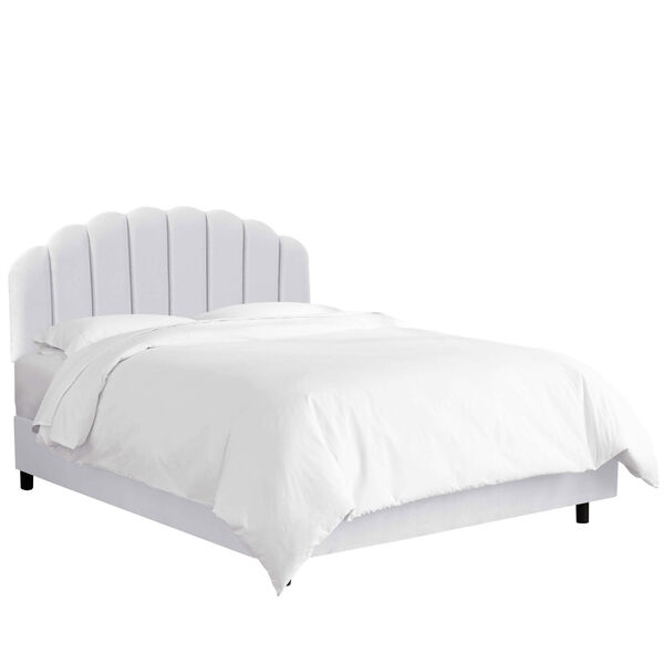 California King Velvet White 75-Inch Shell Bed, image 1