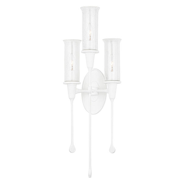 Chisel White Plaster Three-Light Wall Sconce, image 1