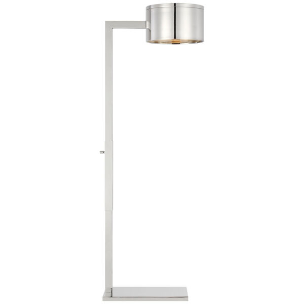 Larchmont Floor Lamp in Polished Nickel with Frosted Glass by Kelly Wearstler, image 1
