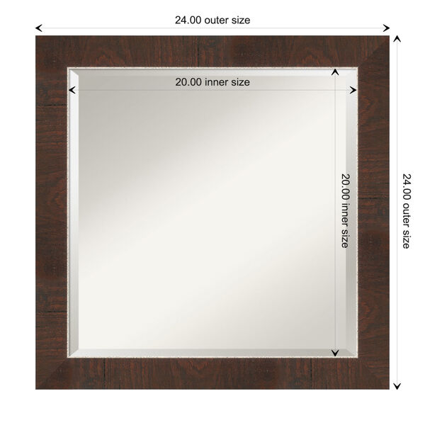 Wildwood Brown 24W X 24H-Inch Bathroom Vanity Wall Mirror, image 6