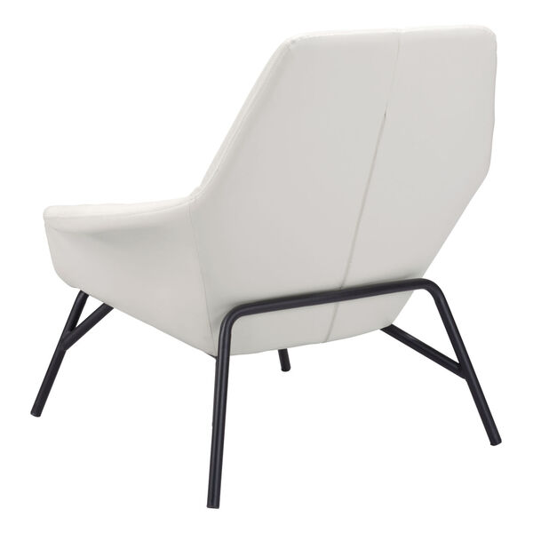 Javier White and Matte Black Accent Chair, image 5