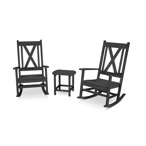 Braxton Black Porch Rocking Chair Set, 3-Piece, image 1