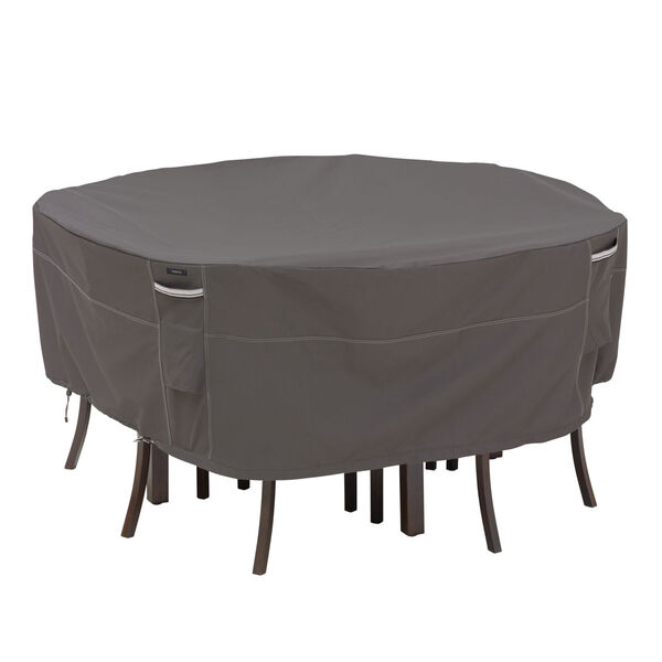 Maple Dark Taupe 82-Inch Round Patio Table and Chair Set Cover, image 1