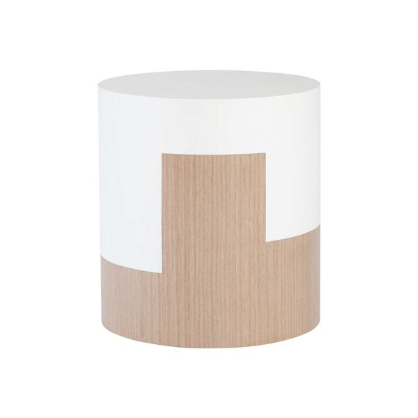 Modulum White and Natural Side Table, image 1