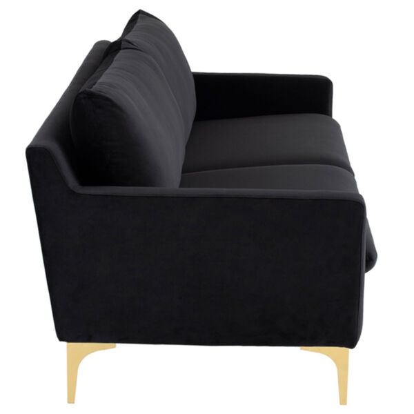 Anders Matte Black and Brushed Gold Sofa, image 3